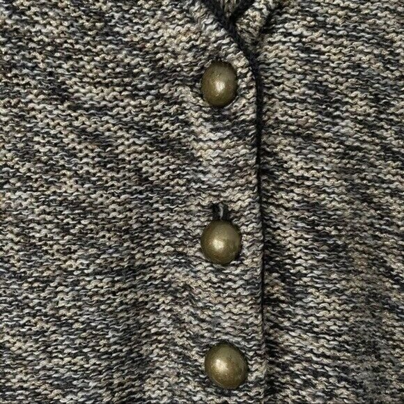 OUI Size 8 Chunky Knit Bronze Buttons Lurex Cardigan Sweater V-Neck Wool Blend - Picture 4 of 8